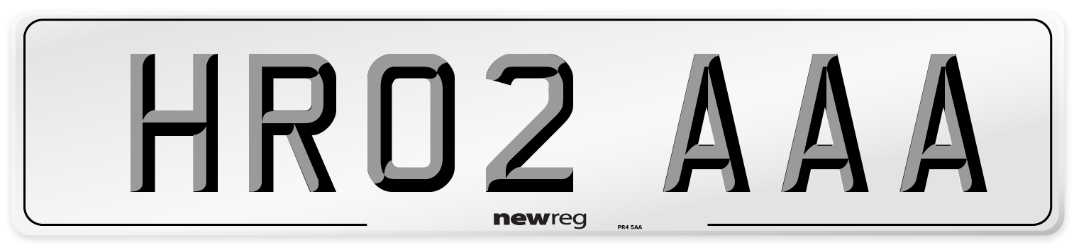 HR02 AAA Number Plate from New Reg